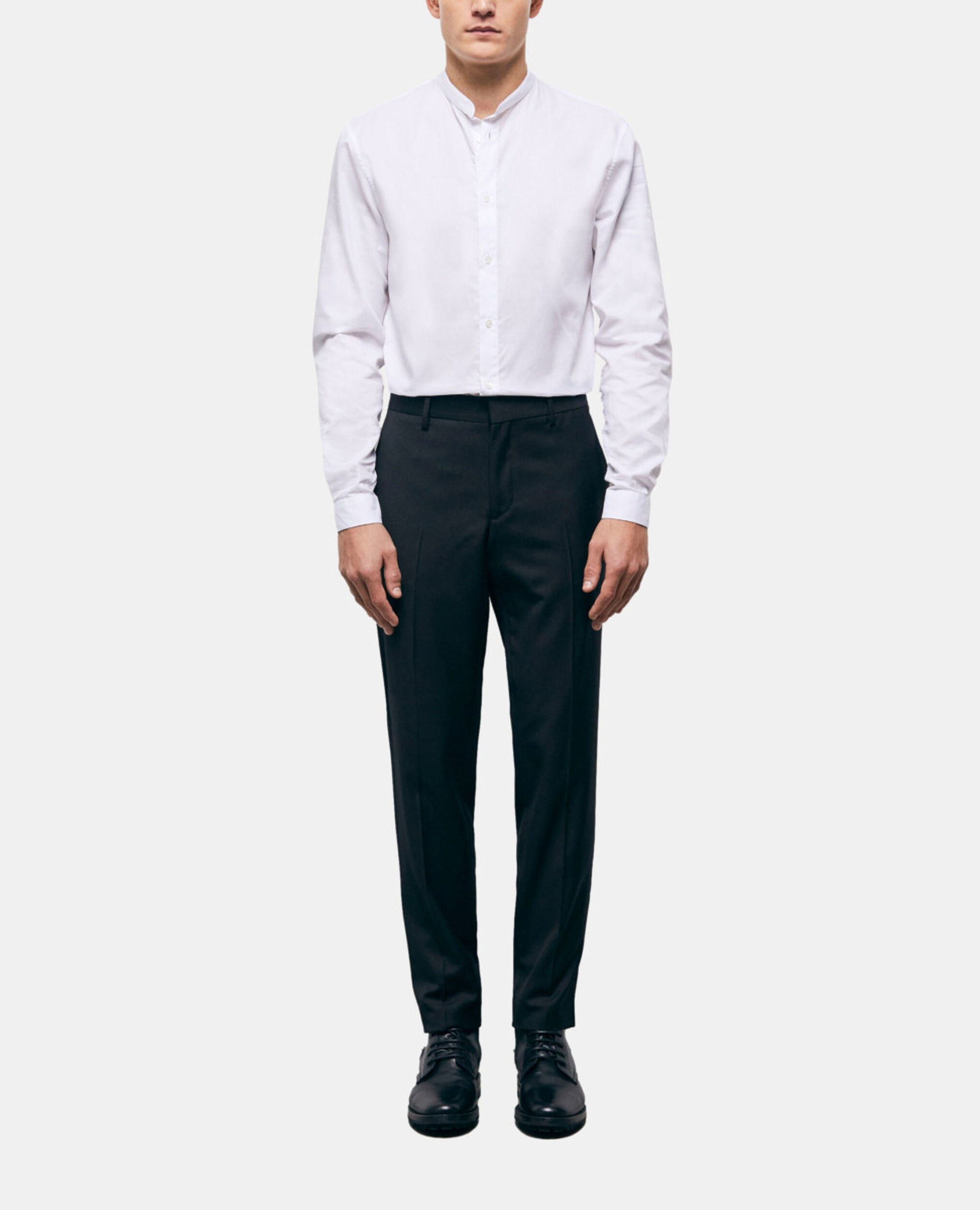 Pantalon de costume en laine noir, BLACK, hi-res image number null