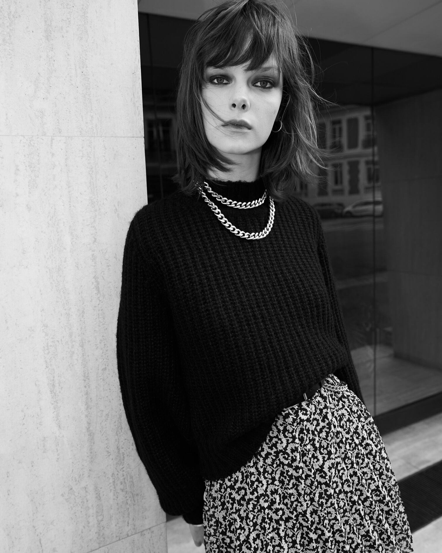 Chunky-knit wool and cashmere sweater, BLACK, hi-res image number null