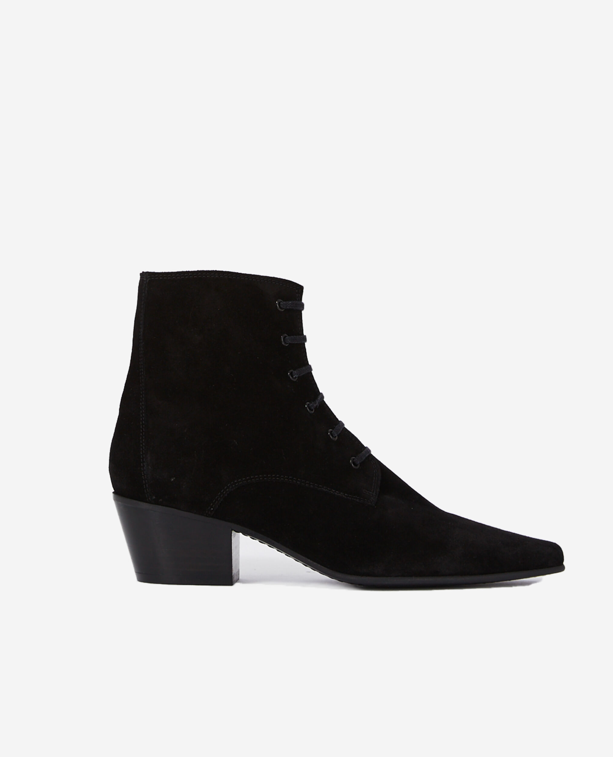 Boots en cuir a lacets noirs The Kooples