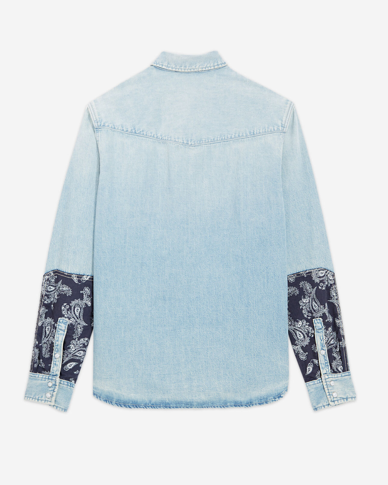The Kooples HOMME BLUE WASHED chemise western en denim