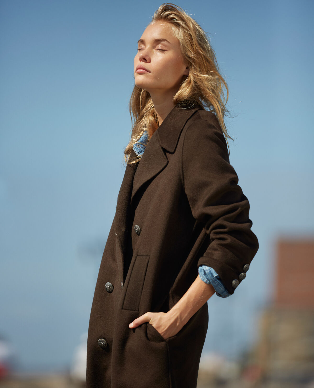 Khaki wool coat womens store