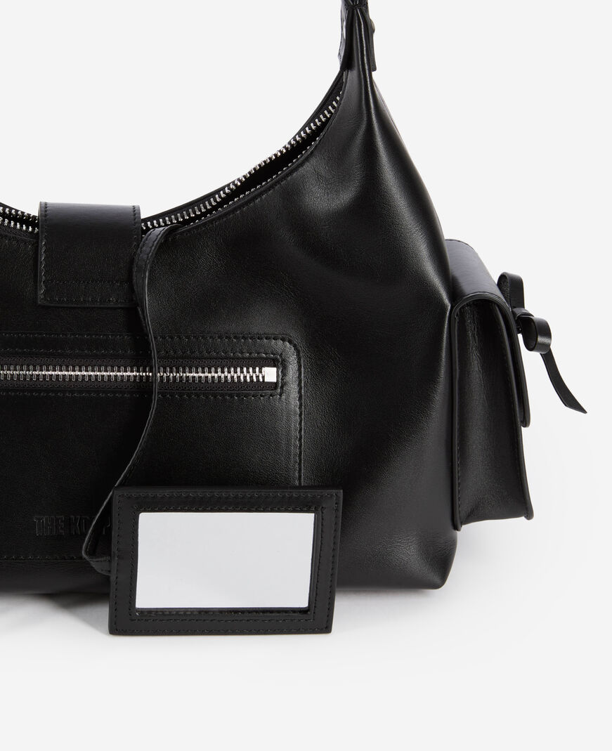 The Kooples MUJER BLACK bolso amelia con cadena en piel lisa negra