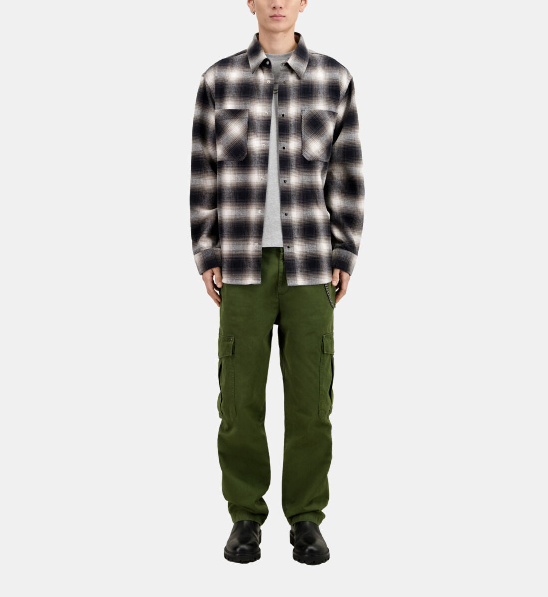 Black and white shop checkered cargo pants