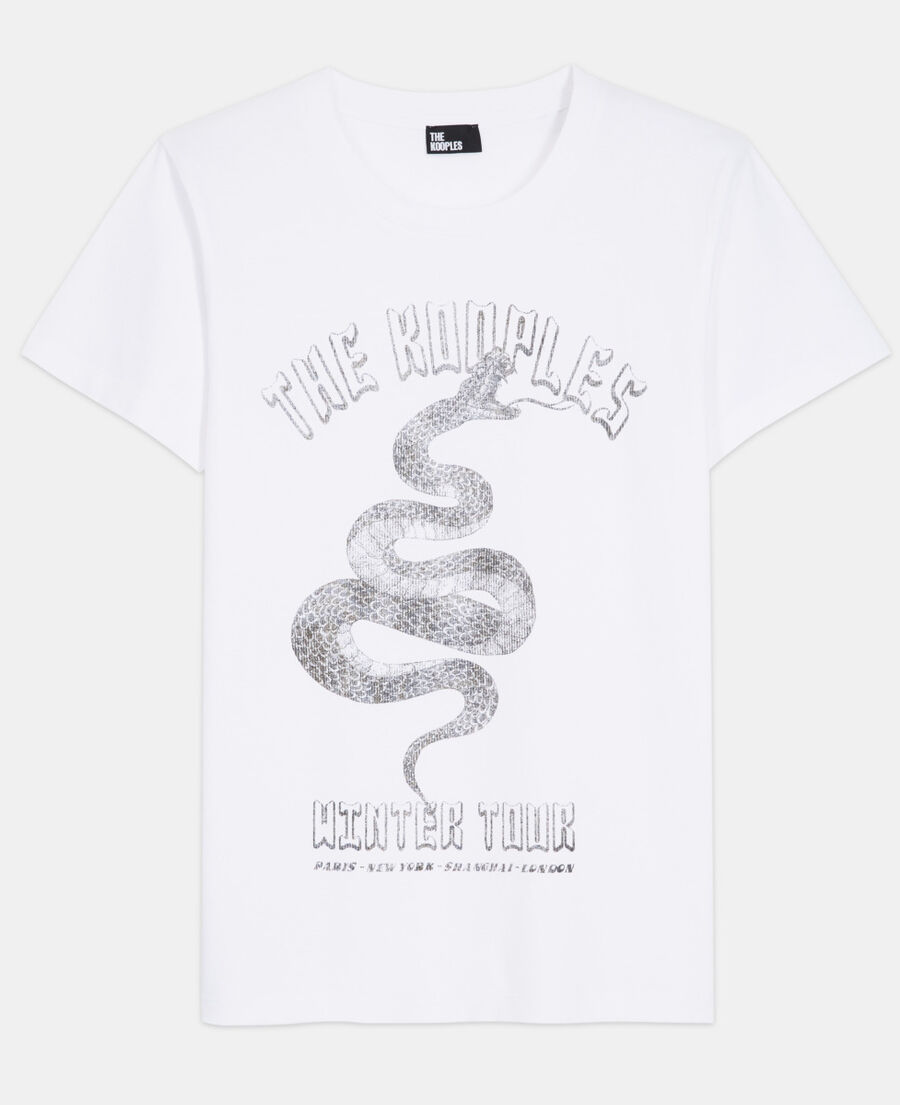 white t-shirt with screen print