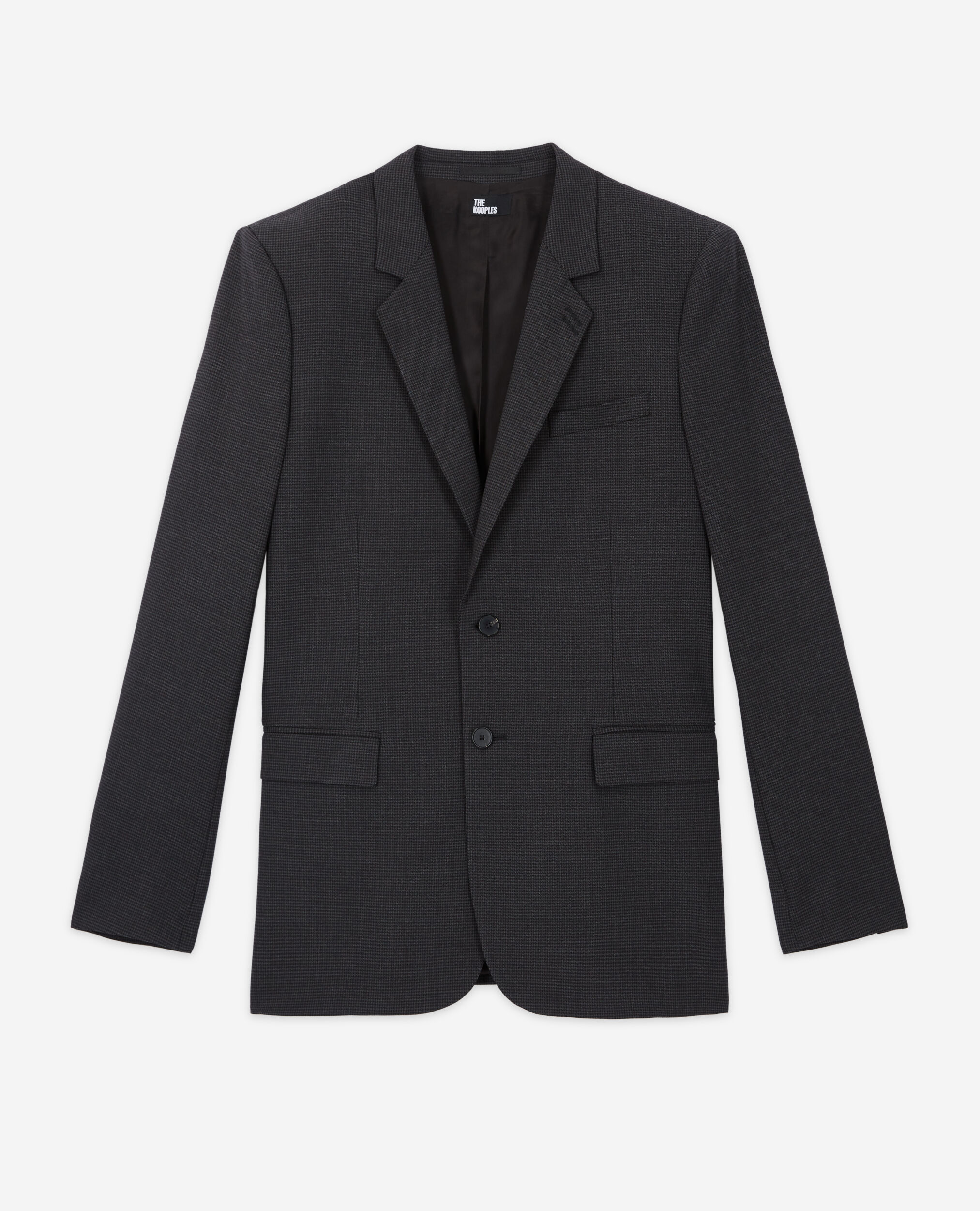Wool suit jacket, BLACK GREY, hi-res image number null