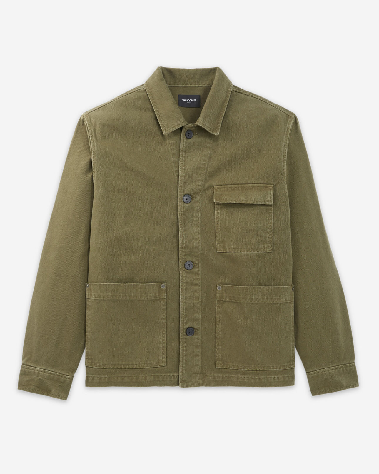 The Kooples HERREN KAKI jacke baumwolle khaki aufgesetzte taschen