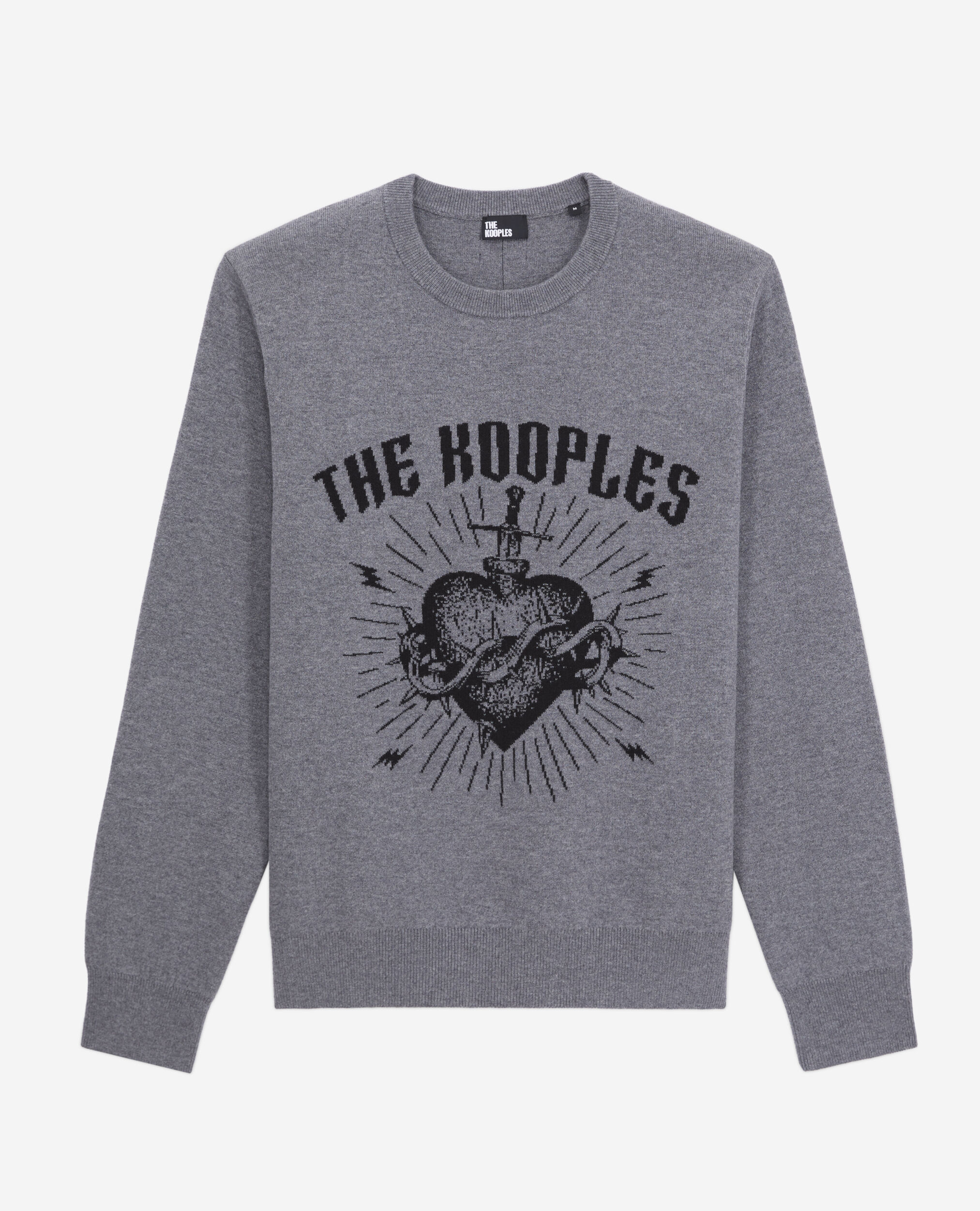 Grauer Pullover mit Motiv und Sternen, ANTHRACITE / BLACK, hi-res image number null