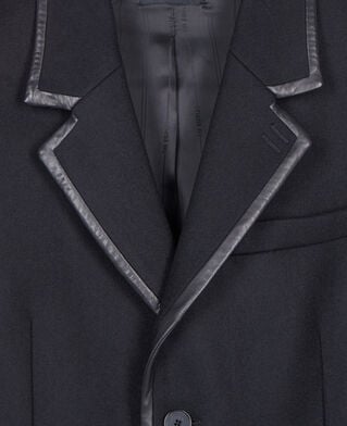 The Kooples HOMME BLACK manteau long en laine mélangée noire