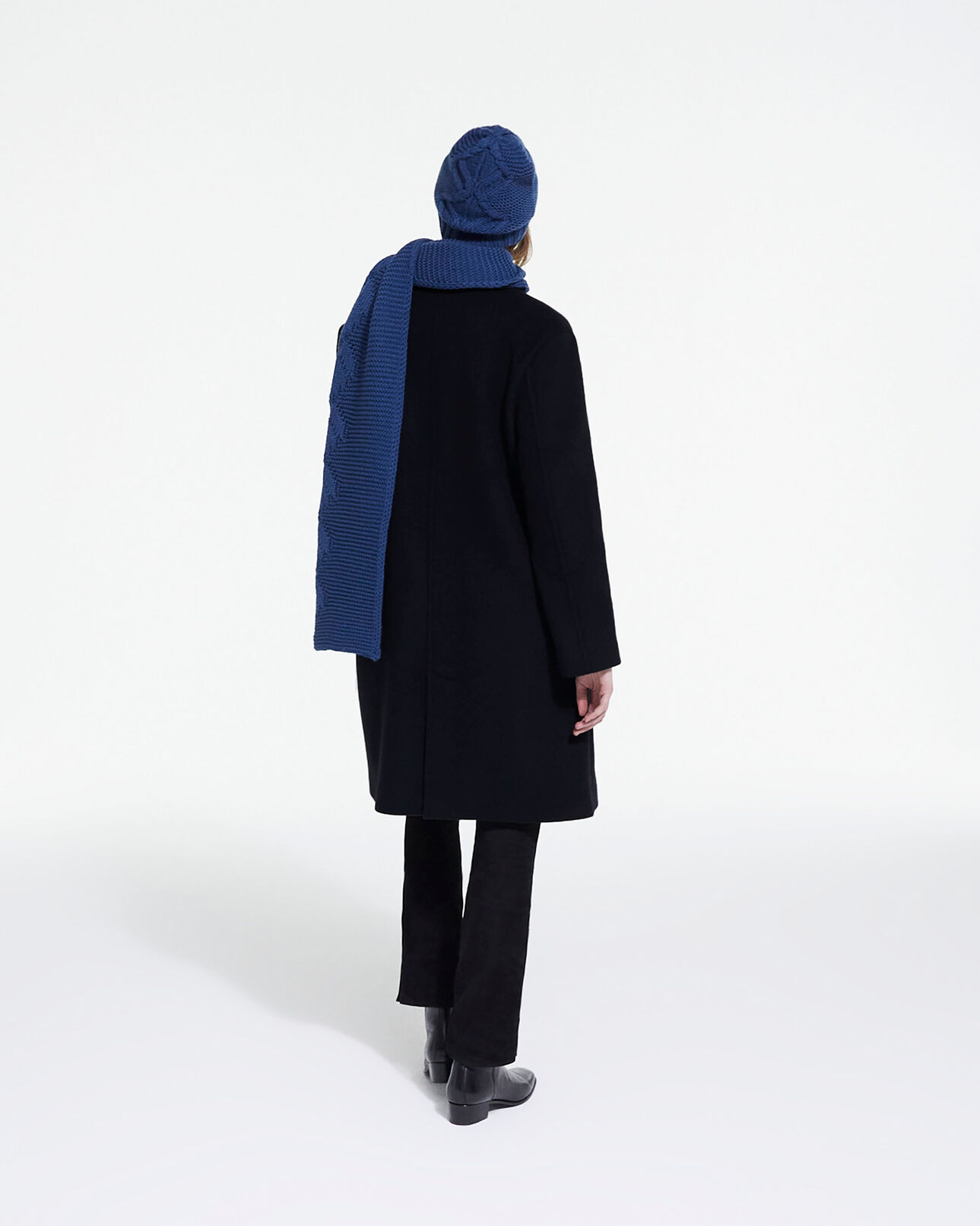 The Kooples FEMME BLACK manteau en laine noir