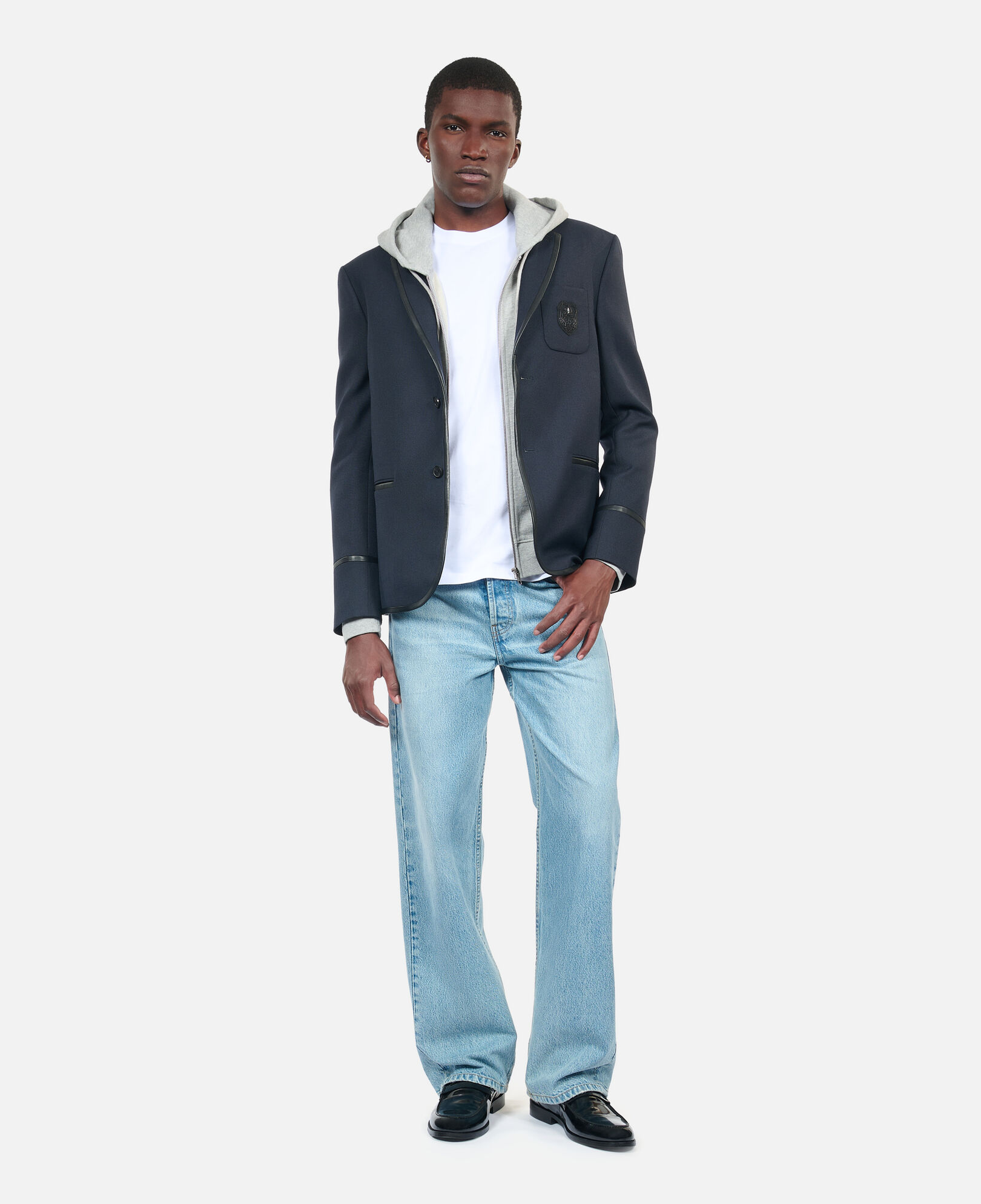 The Kooples HERREN DARK NAVY marineblaue jacke aus einer wollmischung