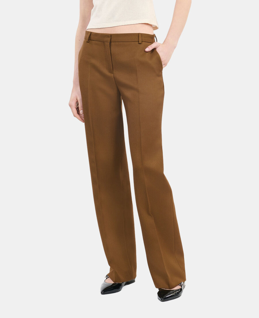 The Kooples FEMME KAKI pantalon tailleur ample marron