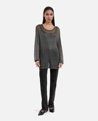 The Kooples FEMME GREY SILVER pull effet cotte de maille gris