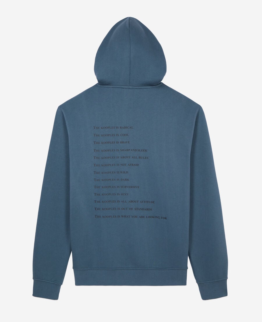 The Kooples HOMME BLUE PETROL sweatshirt à capuche what is bleu profond