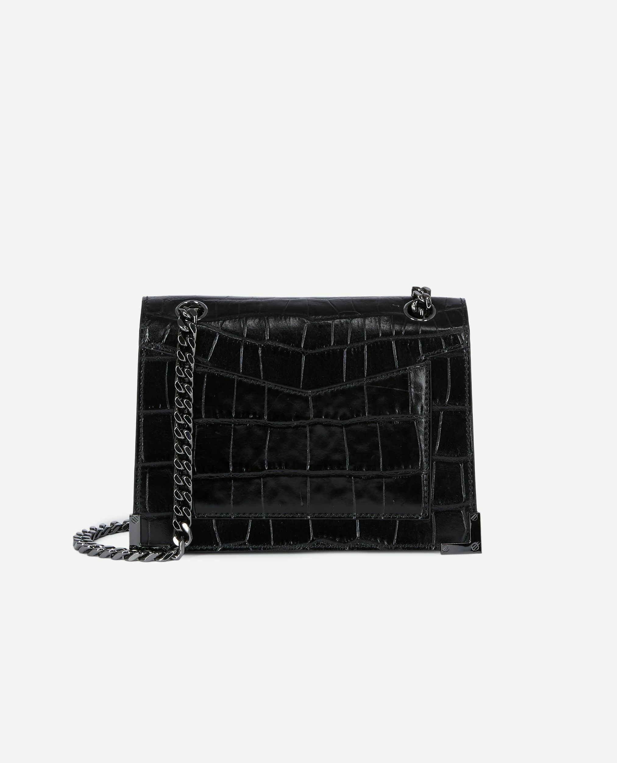 Emily small crocodile effect bag in black leather | The Kooples US