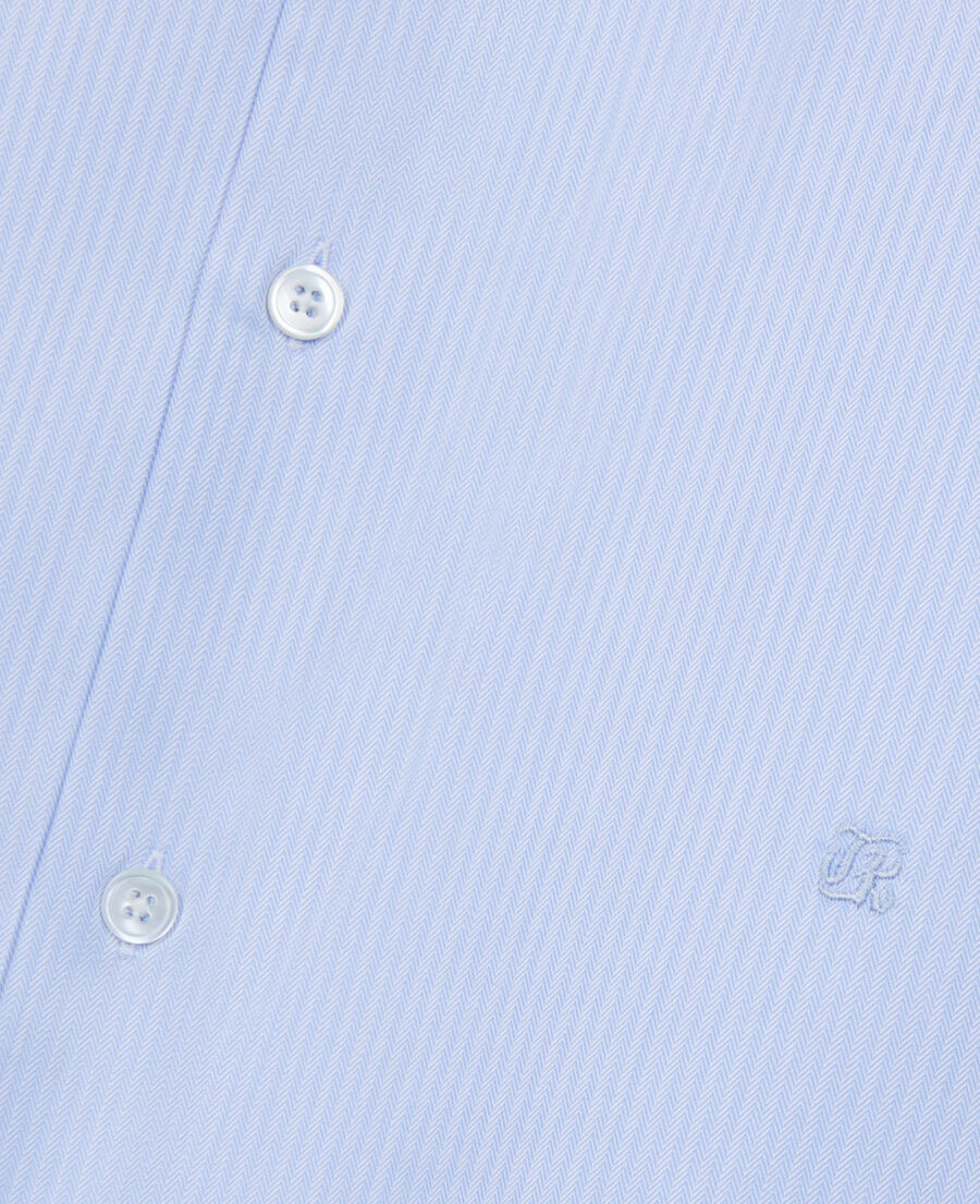 The Kooples MEN BLUE WHITE blue herringbone striped formal shirt