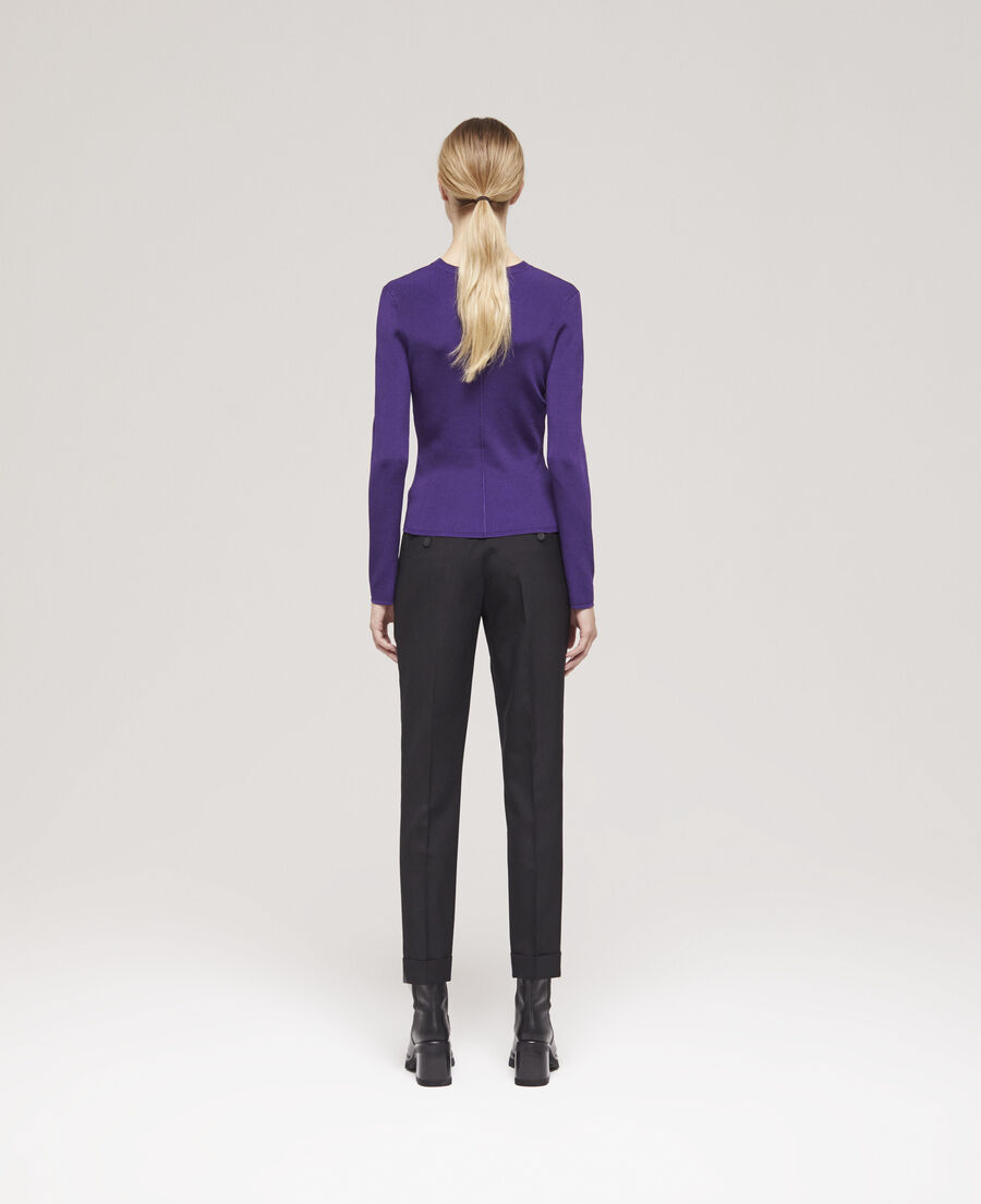 purple slim-fit top