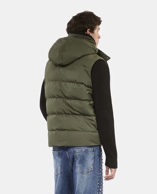 The Kooples MEN OLIVE khaki sleeveless down jacket