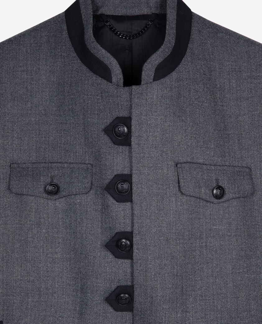 The Kooples HERREN DARK GREY jacke im offiziersstil aus grauer wolle