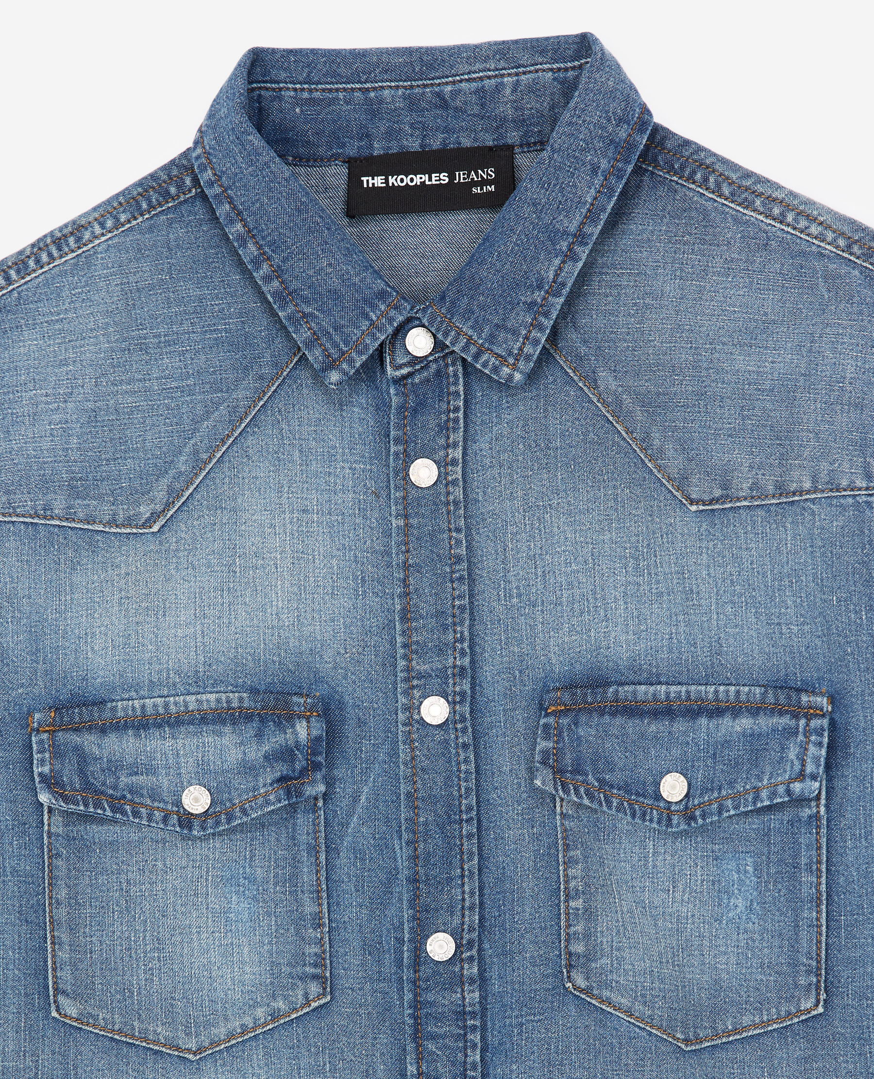 Western faded blue denim shirt | The Kooples