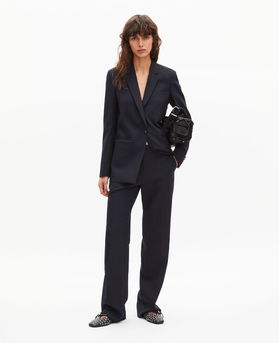 The Kooples DAMEN DARK NAVY kost&uuml;mjacke aus wollgemisch in marine