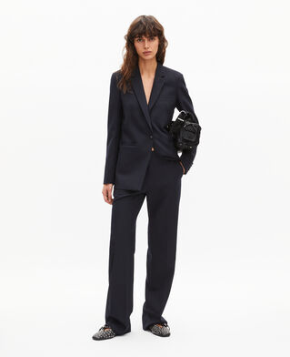 The Kooples DAMEN DARK NAVY kost&uuml;mjacke aus wollgemisch in marine