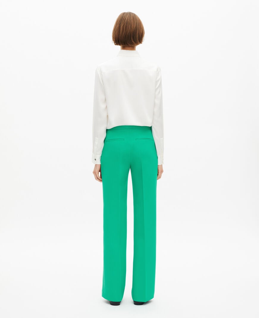 The Kooples FEMME GREEN pantalon tailleur vert en crêpe