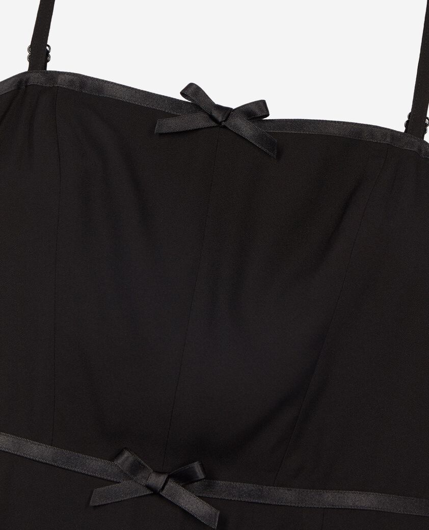 The Kooples WOMEN BLACK short dress with black bow detail