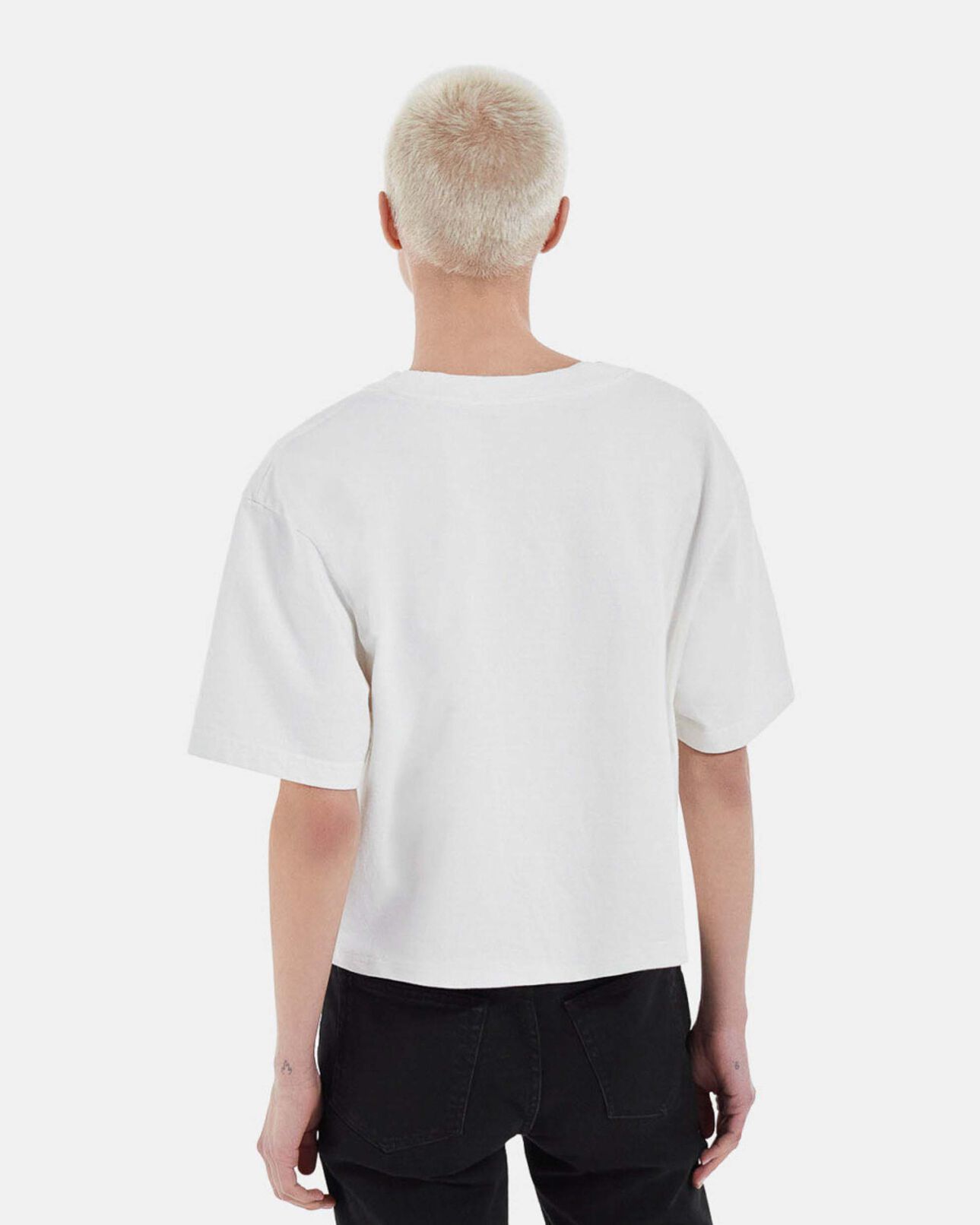The Kooples DAMEN WHITE t-shirt ecru baumwolle dreifach logoprint
