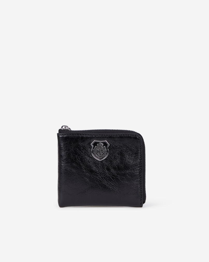 The Kooples MIXTA BLACK monedero escudo piel negro