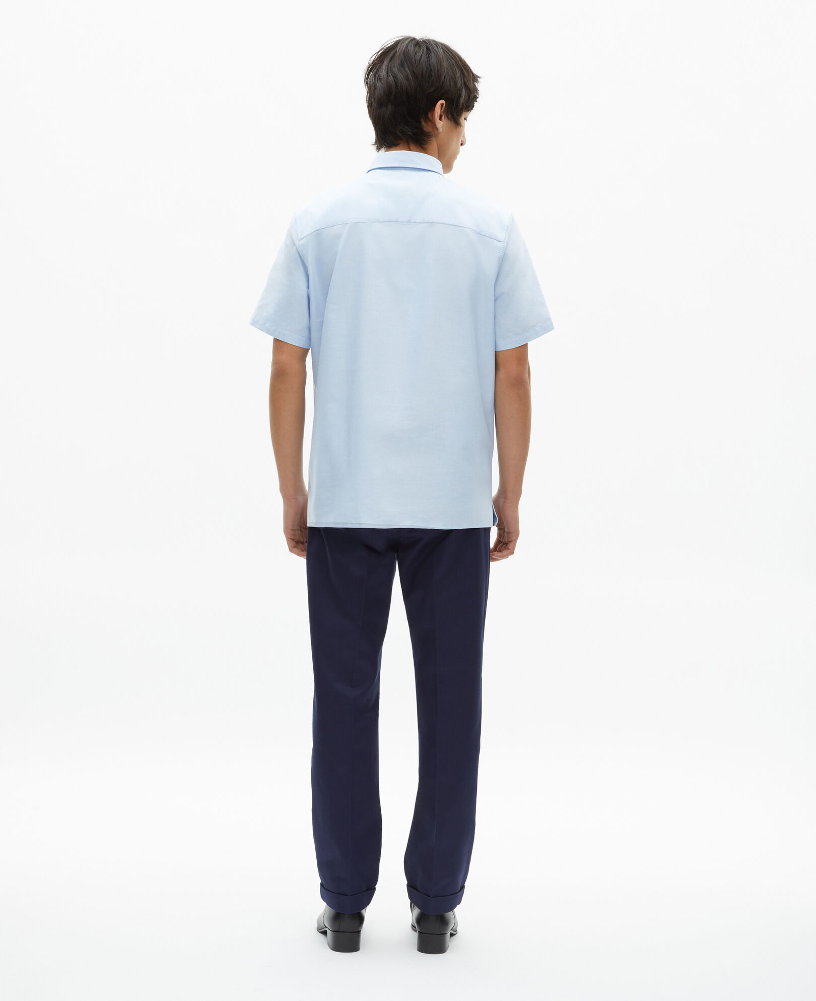 The Kooples HERREN SKY kurzärmeliges blaues hemd
