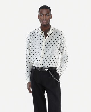 The Kooples MEN WHITE / BLACK white polka dot printed shirt