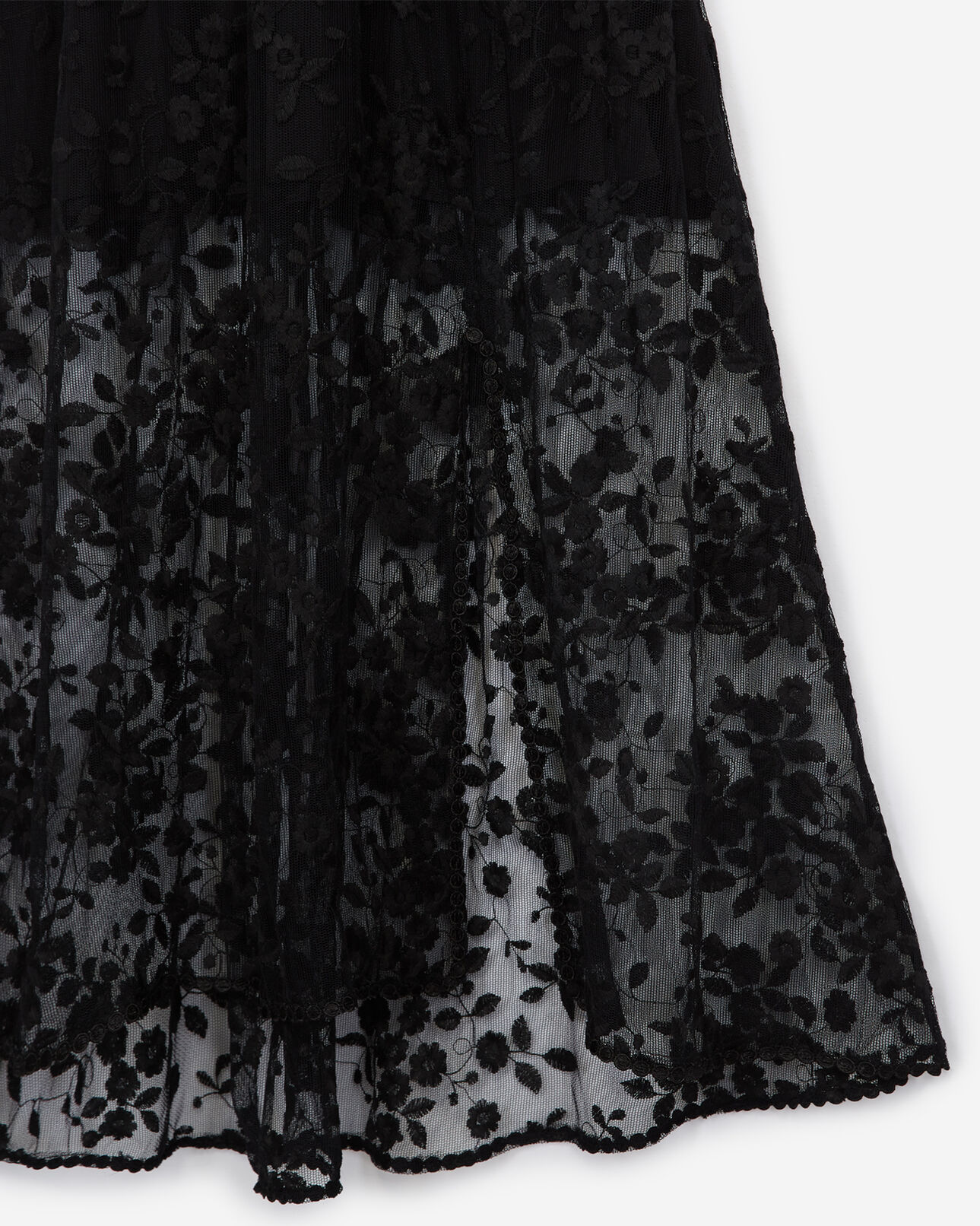 The Kooples FEMME BLACK robe longue noire dentelle all-over