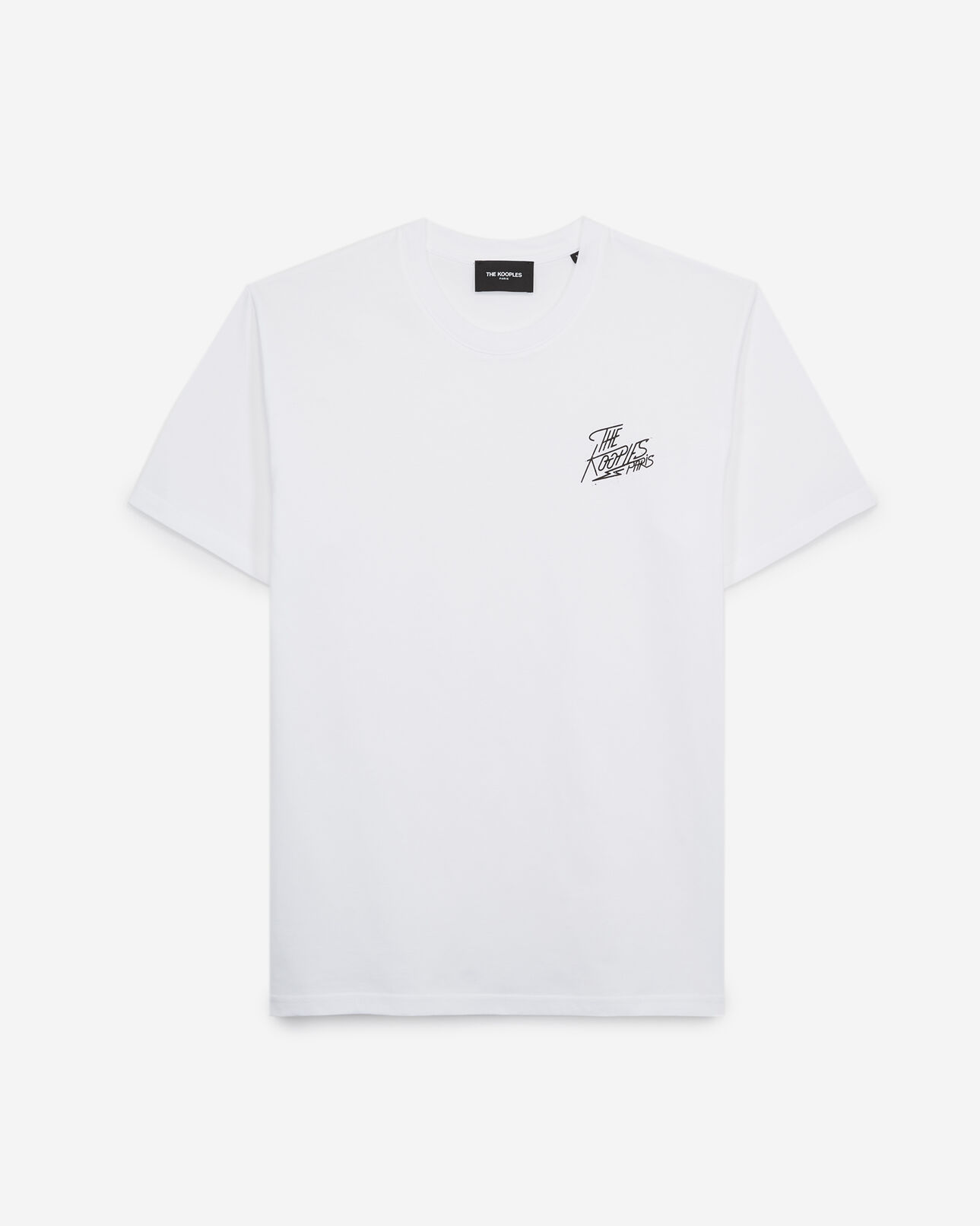 The Kooples HOMME WHITE t-shirt blanc imprimé the kooples coton