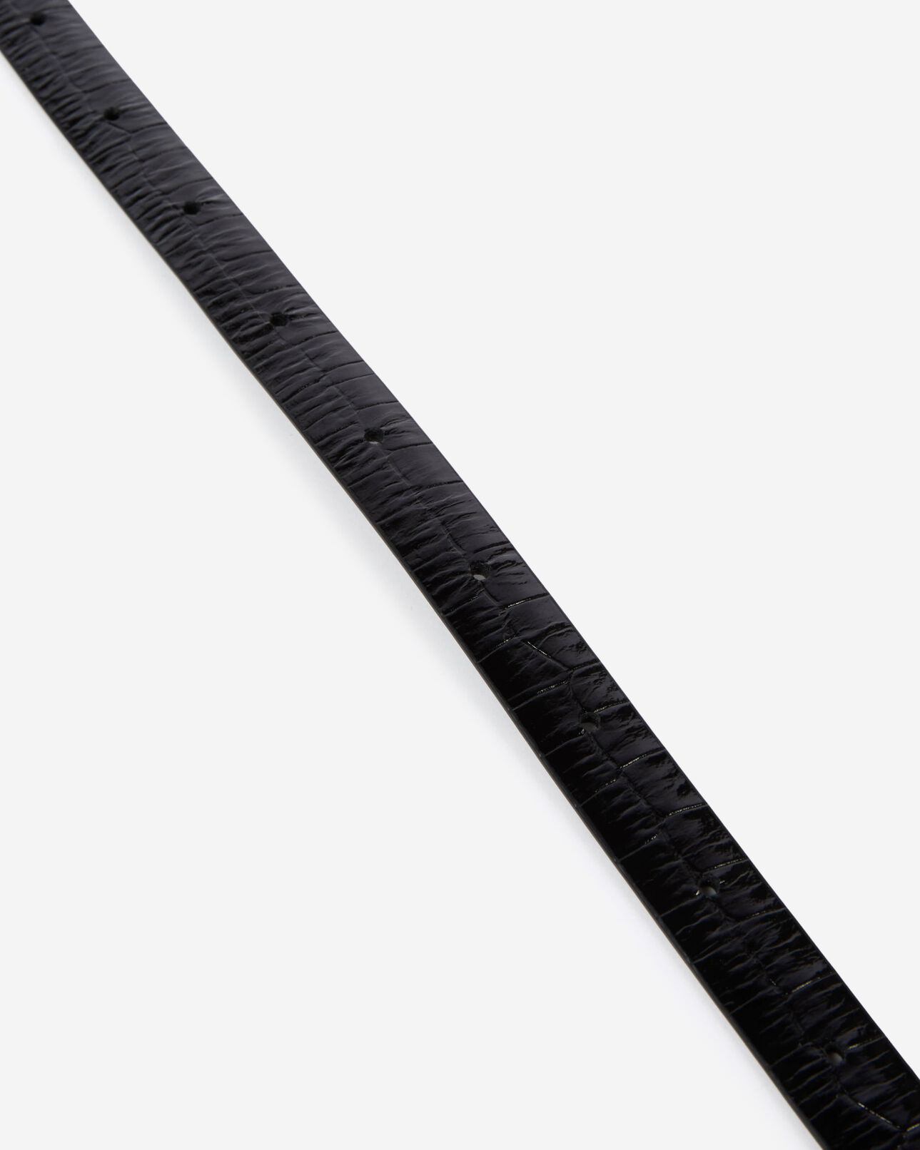 The Kooples WOMEN BLACK thin black crocodile-effect leather belt