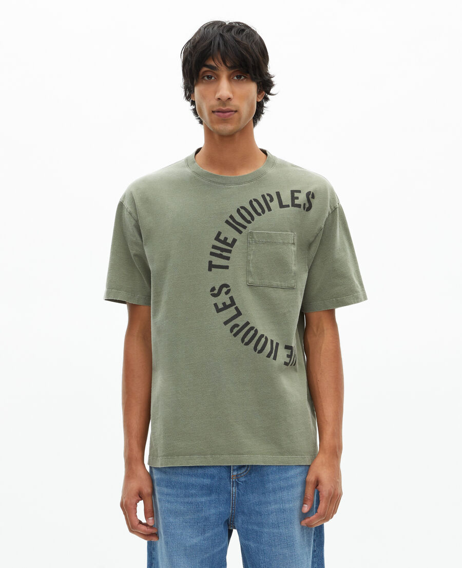 The Kooples H KAKI t-shirt with khaki screen print