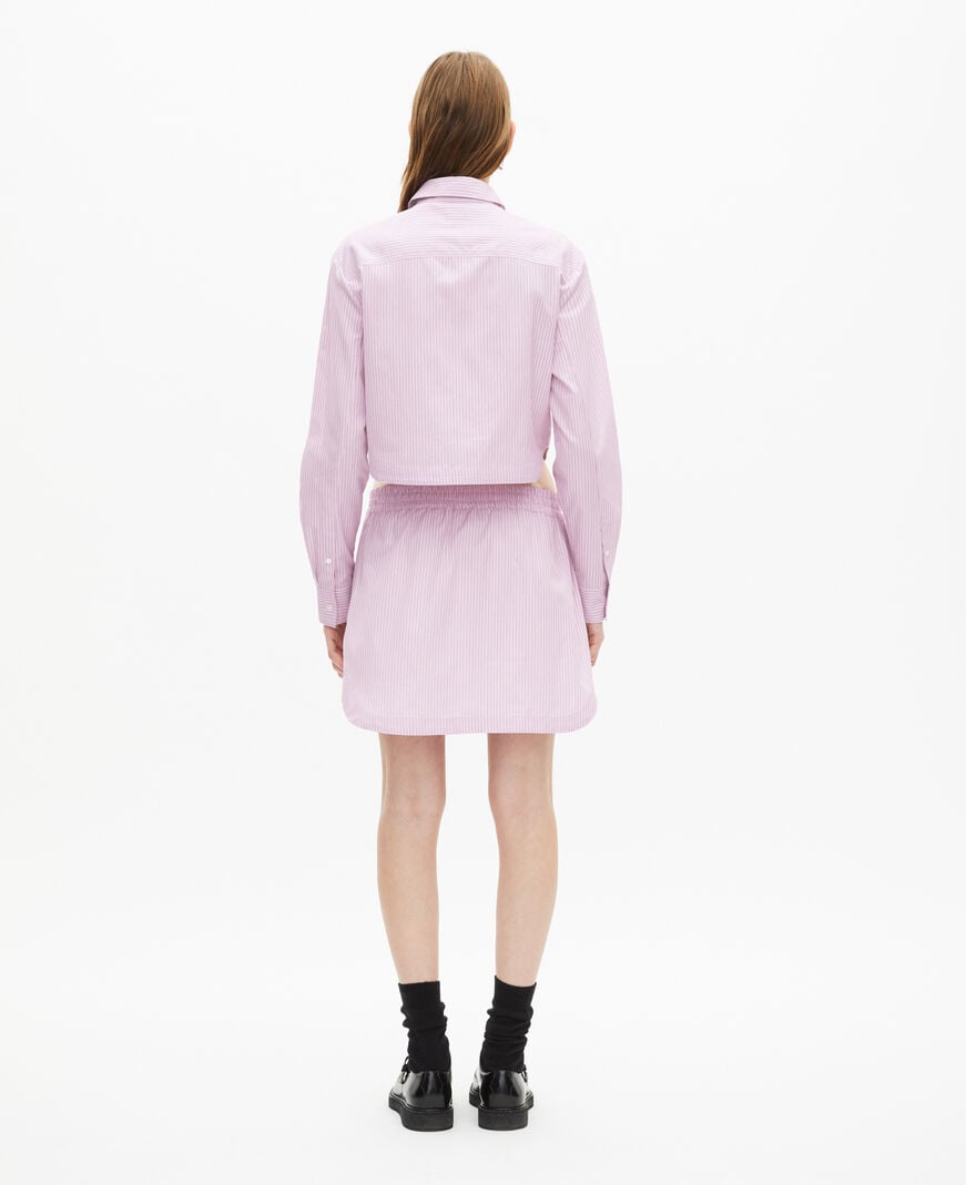 The Kooples WOMEN PINK BLACK pink striped short skirt