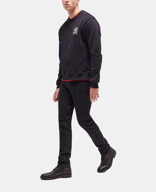 The Kooples HERREN BLACK schwarzes sweatshirt mit logo und tiger-motiv