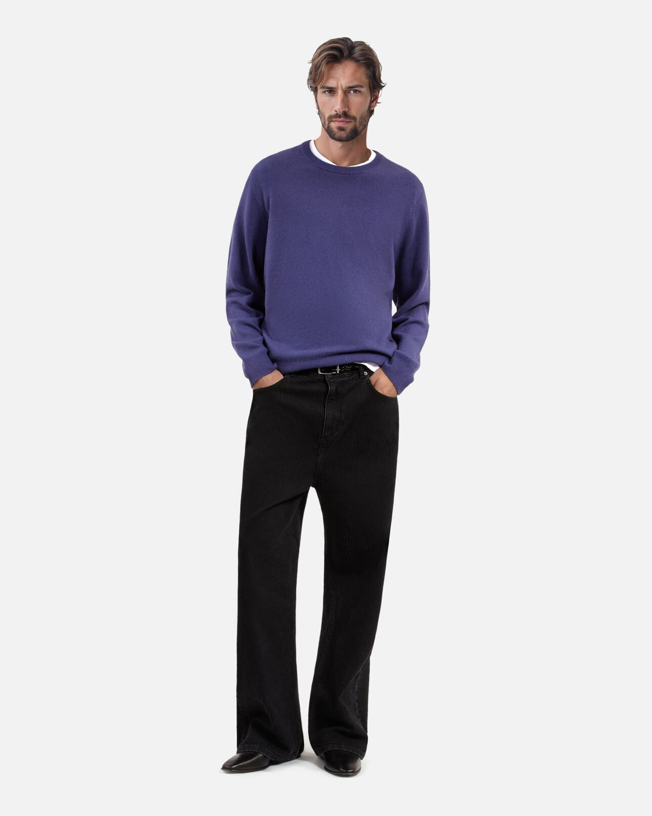 The Kooples HERREN BLUE ATLANTIQUE blauer pullover aus kaschmir