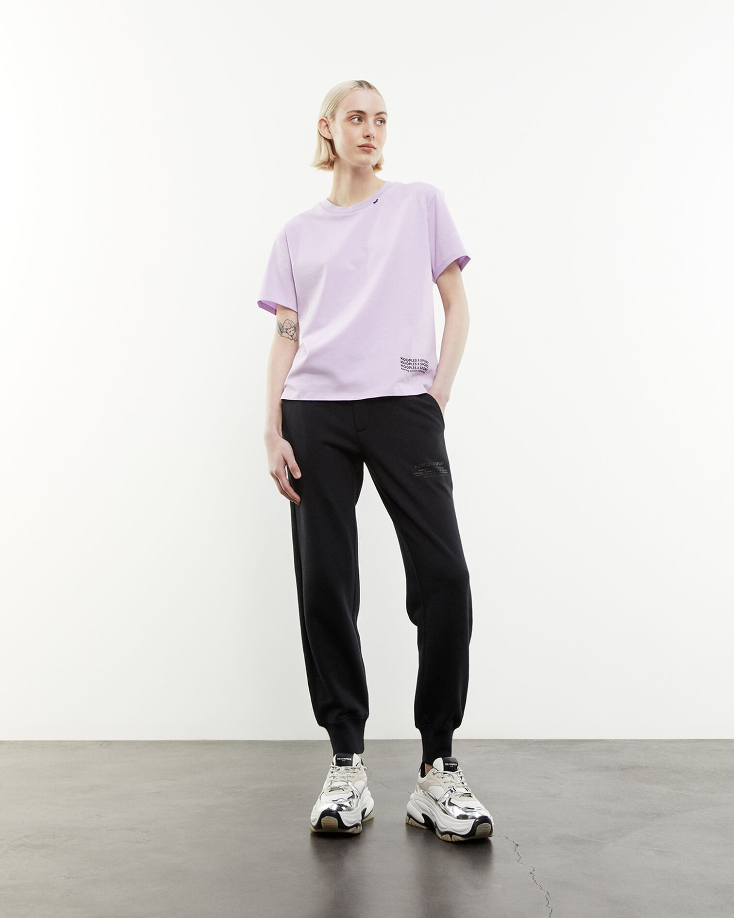 Light purple cotton T-shirt with logo, LIGHT PURPLE, hi-res image number null