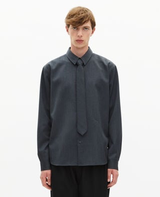 The Kooples H ANTHRACITE dark gray wool blend shirt with tie