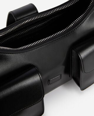 The Kooples FEMME BLACK sac amelia avec chaîne en cuir lisse noir