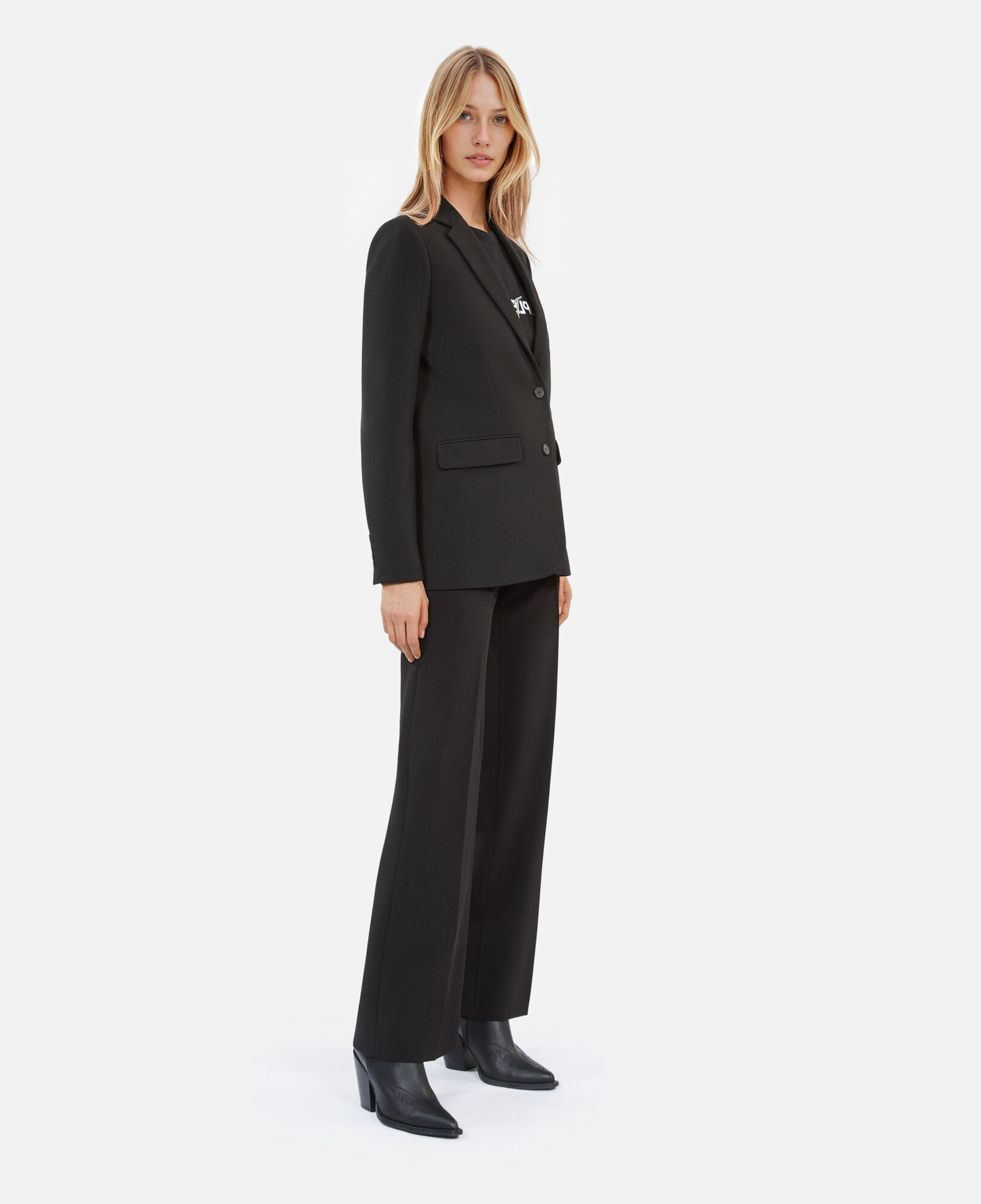 The Kooples MUJER BLACK chaqueta traje negra crepé