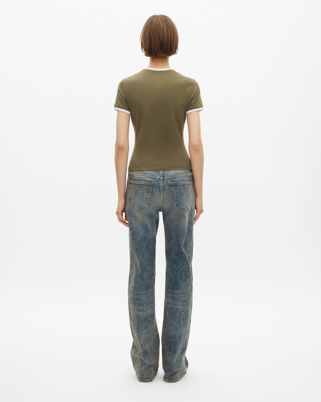 The Kooples FEMME KAKI t-shirt kaki avec col goutte