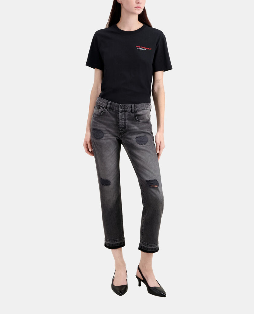 The Kooples WOMEN LIGHT GREY MEL/WHITE grey straight jeans