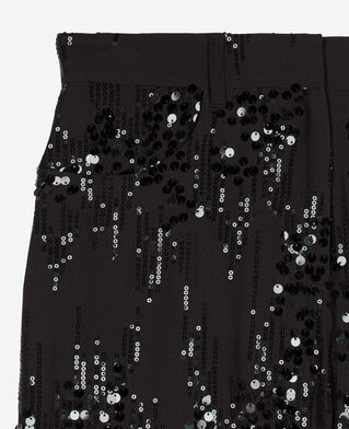 The Kooples FEMME BLACK pantalon flare à sequins noir