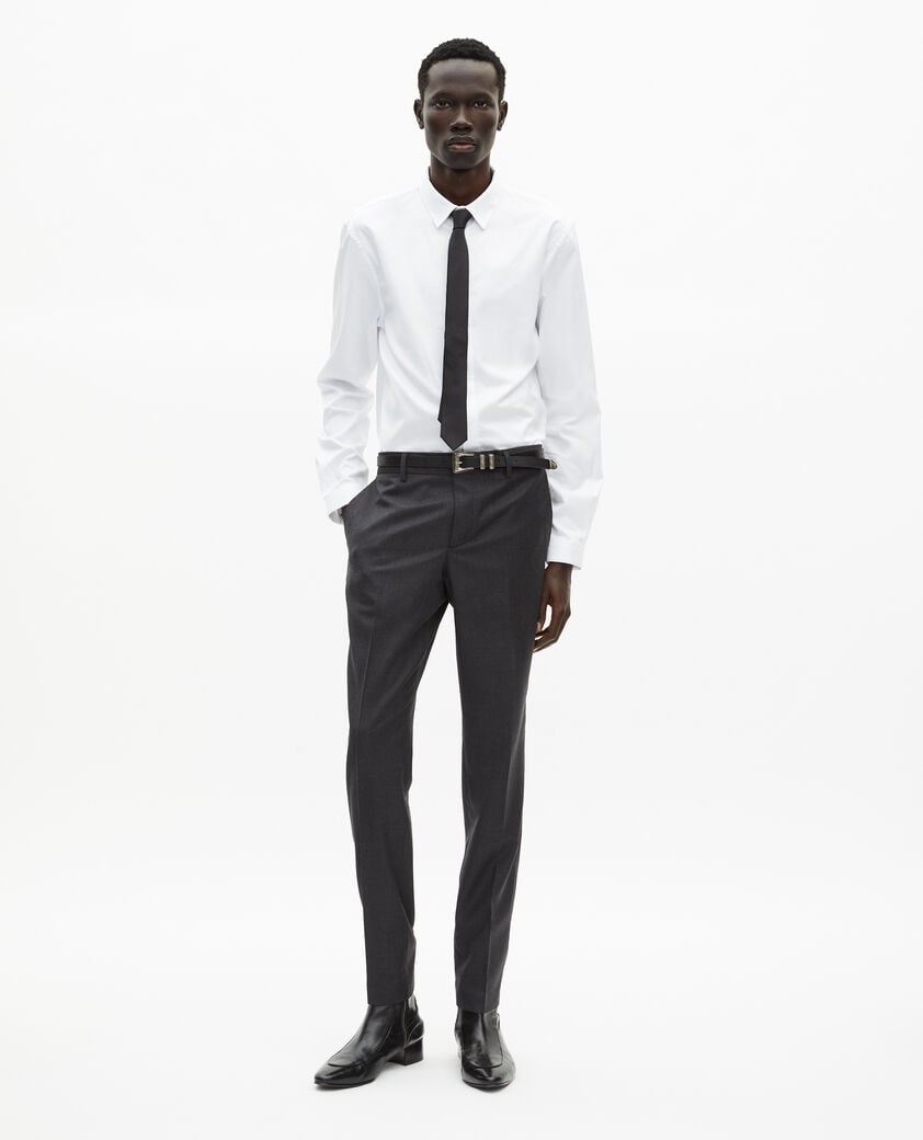 The Kooples HOMBRE GREY pantal&oacute;n de traje de corte entallado de lana gris