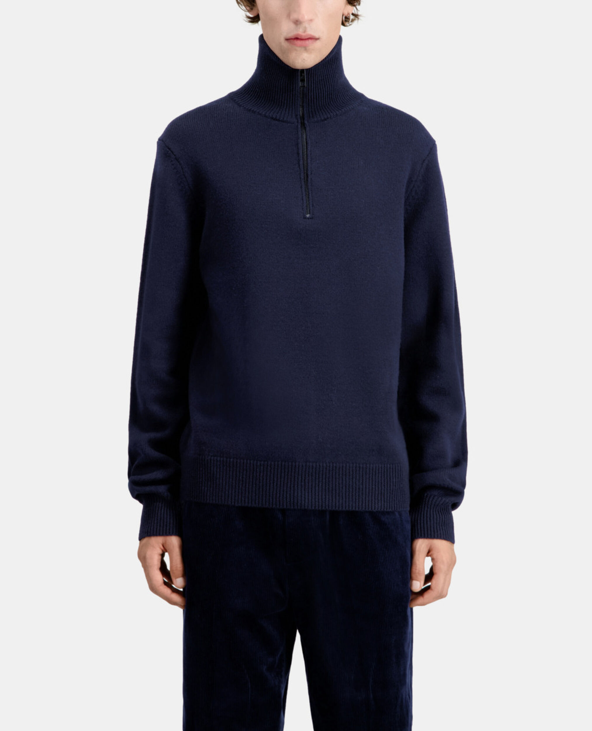 Pull bleu marine en laine, NAVY, hi-res image number null