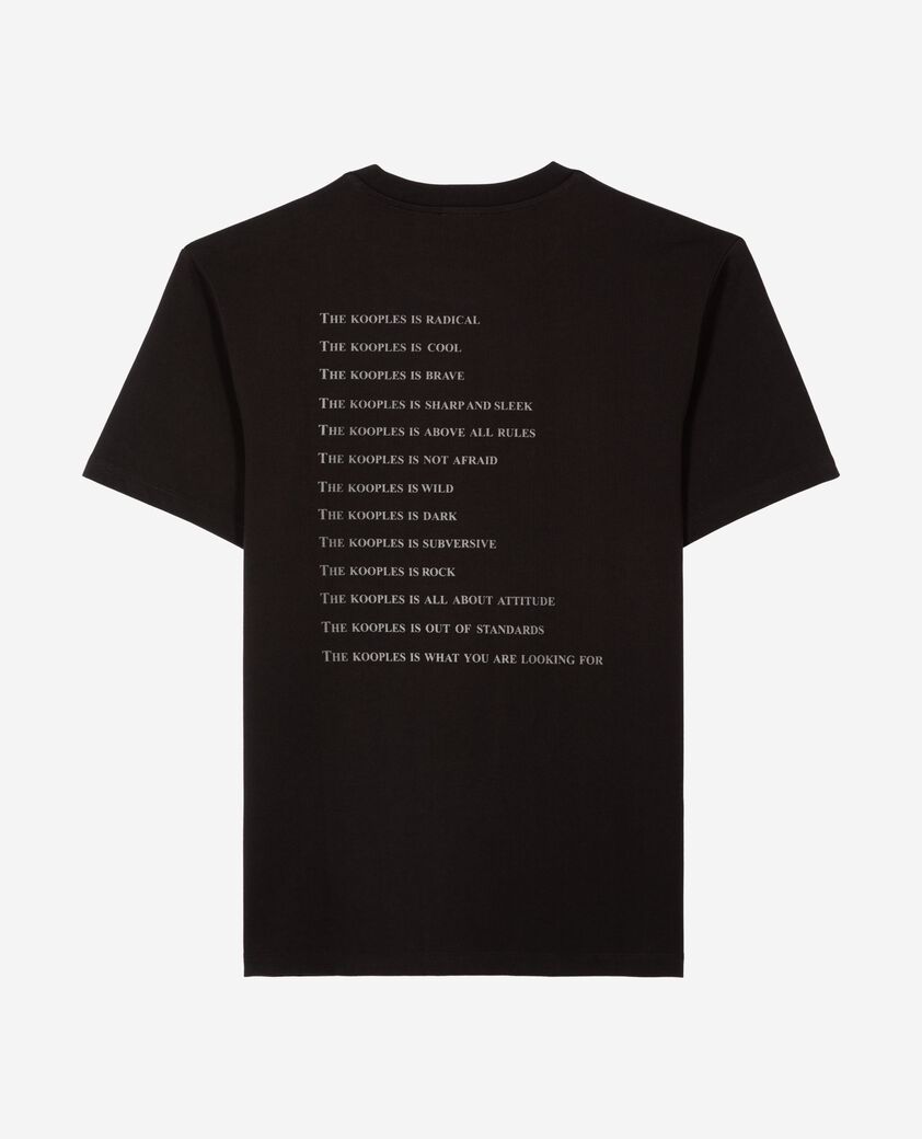 The Kooples HOMME BLACK t-shirt what is m&eacute;tallique noir