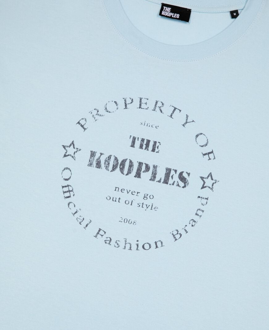 The Kooples HOMME BABY BLUE t-shirt avec sérigraphie bleu clair