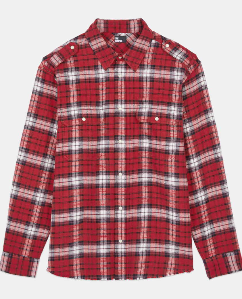 The Kooples HERREN BLACK-RED-WHITE schwarz-wei&szlig; kariertes jackenhemd